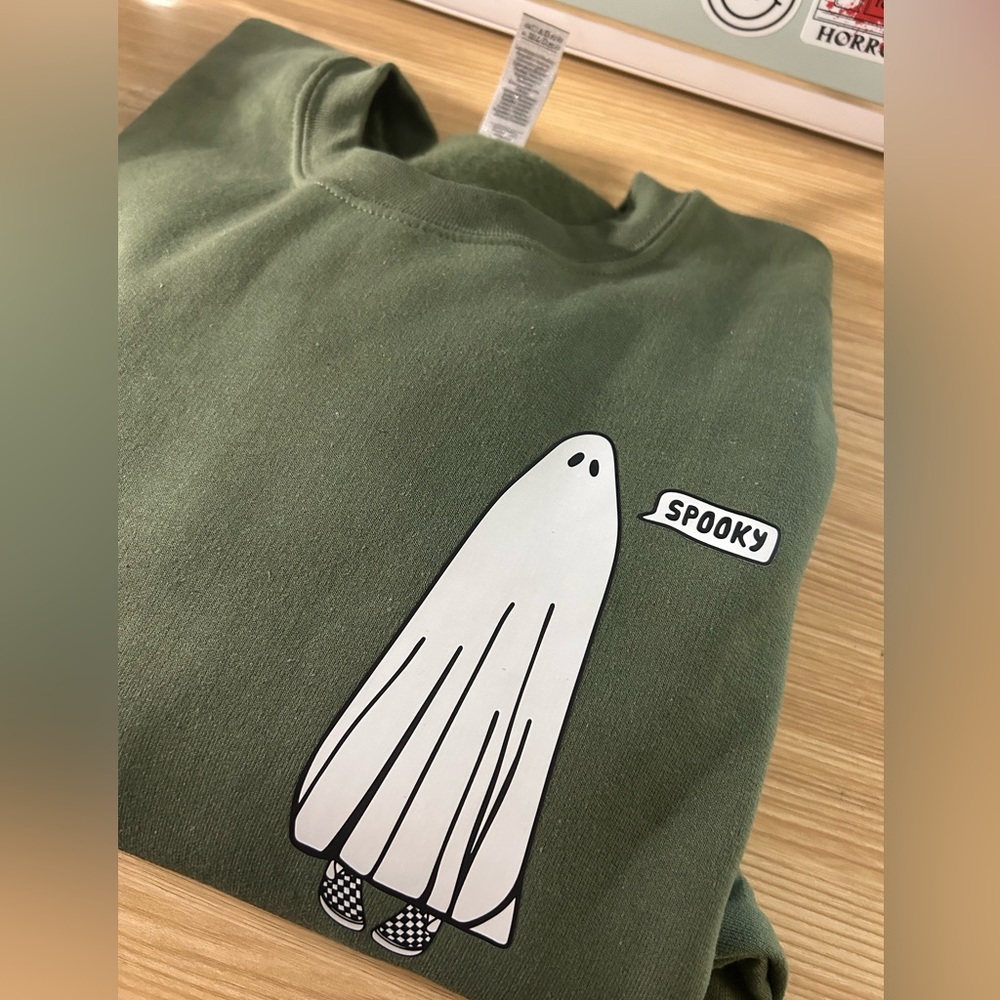 Halloween sweatshirt ghost crewneck spooky season sweatshirt ghost vans crewneck